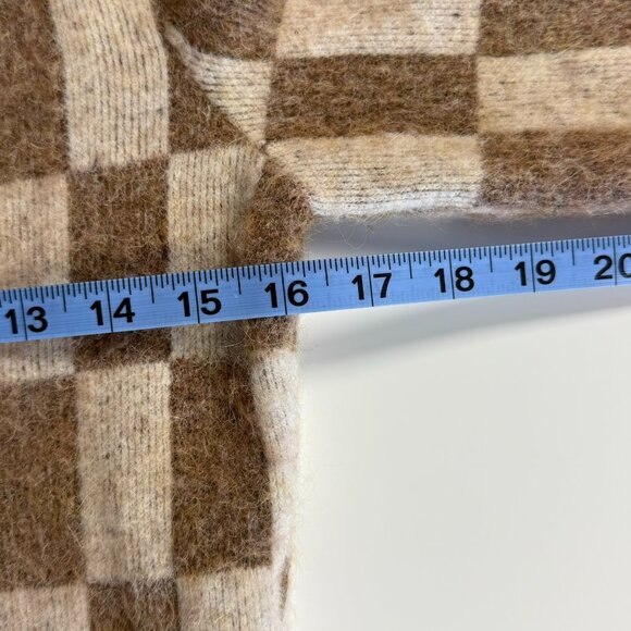 Nanushka Feline Check Sweater Brown Cream Checkerboard Size Small - Picture 7 of 8